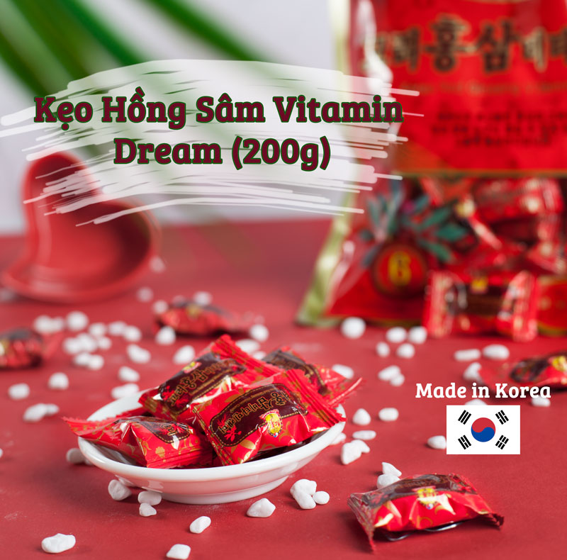 KẸO HỒNG SÂM VITAMIN HÀN QUỐC 200G-GÓI