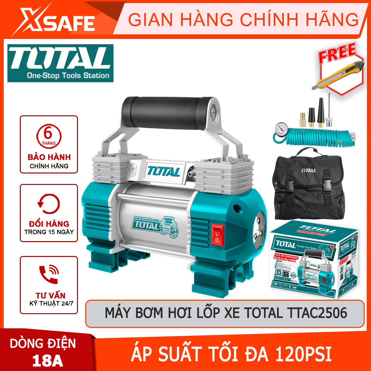 Inflatable machine tire cars total TTAC2506 | mini air compressor pressure maximum 110 psi. Air flow meter, diameter of cylinder: 30mm max: 35L/P, line machine inflatable family [genuine] [xsafe] [xsafes]