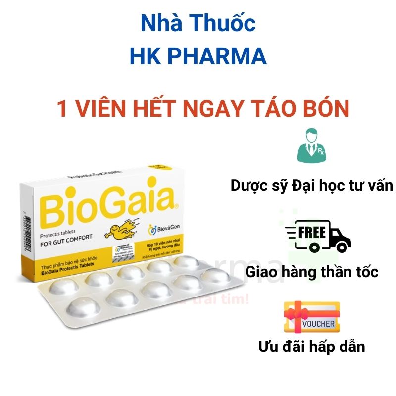 Viên nhai biogaia men vi sinh giúp tăng cường hấp thu và miễn dịch hộp 10