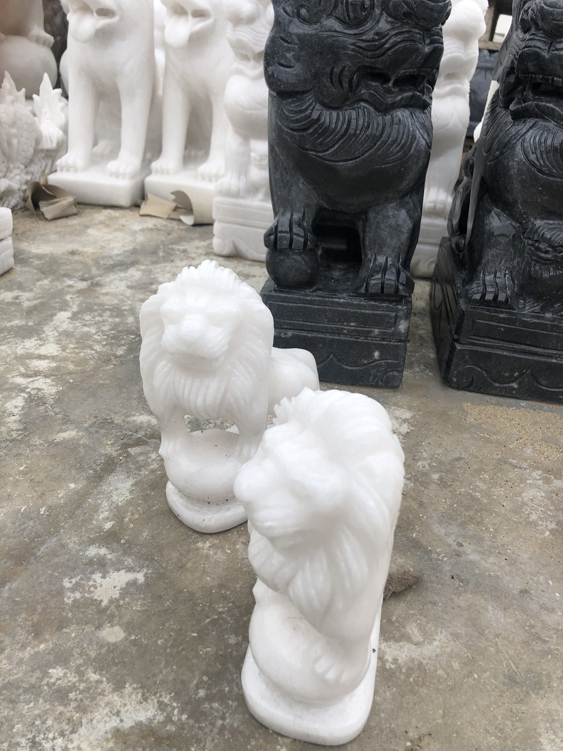 [FreeshipMAX] Cặp sư tử đá non nước 20 cm