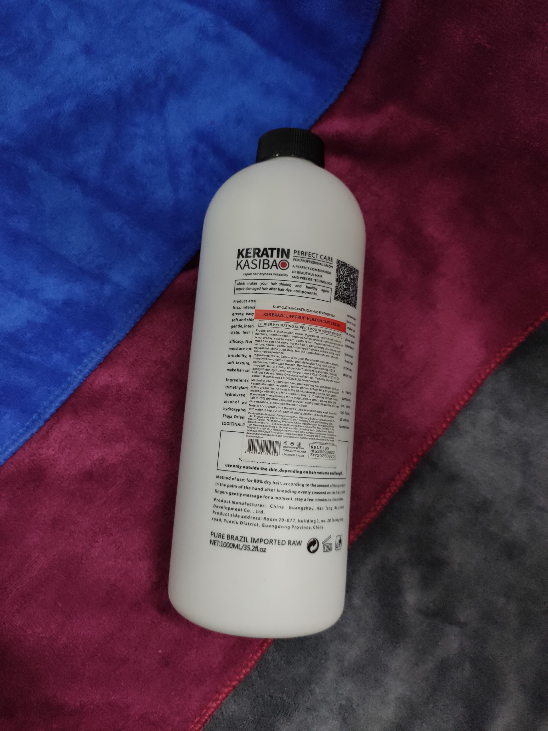 Keratin phục hồi tóc KSB chai trắng 1000ml