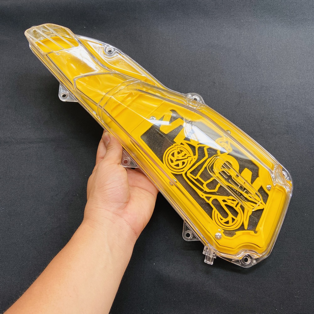 [XUYÊN THẤU] ỐP PÔ E TRONG SUỐT KẾT HỢP LOC GIÓ ĐỘ MÀU VÀNG TRANG TRÍ XE VISION 2015 ĐẾN VISION 2019 KHÔNG ĐỤNG HÀNG (MÀU TRẮNG TRONG SUỐT)