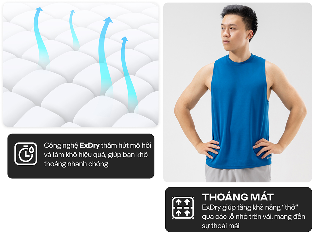 Áo ba lỗ Tanktop thể thao đa năng Active Essentials thấm hút, thoáng mát, nhanh khô - Coolmate
