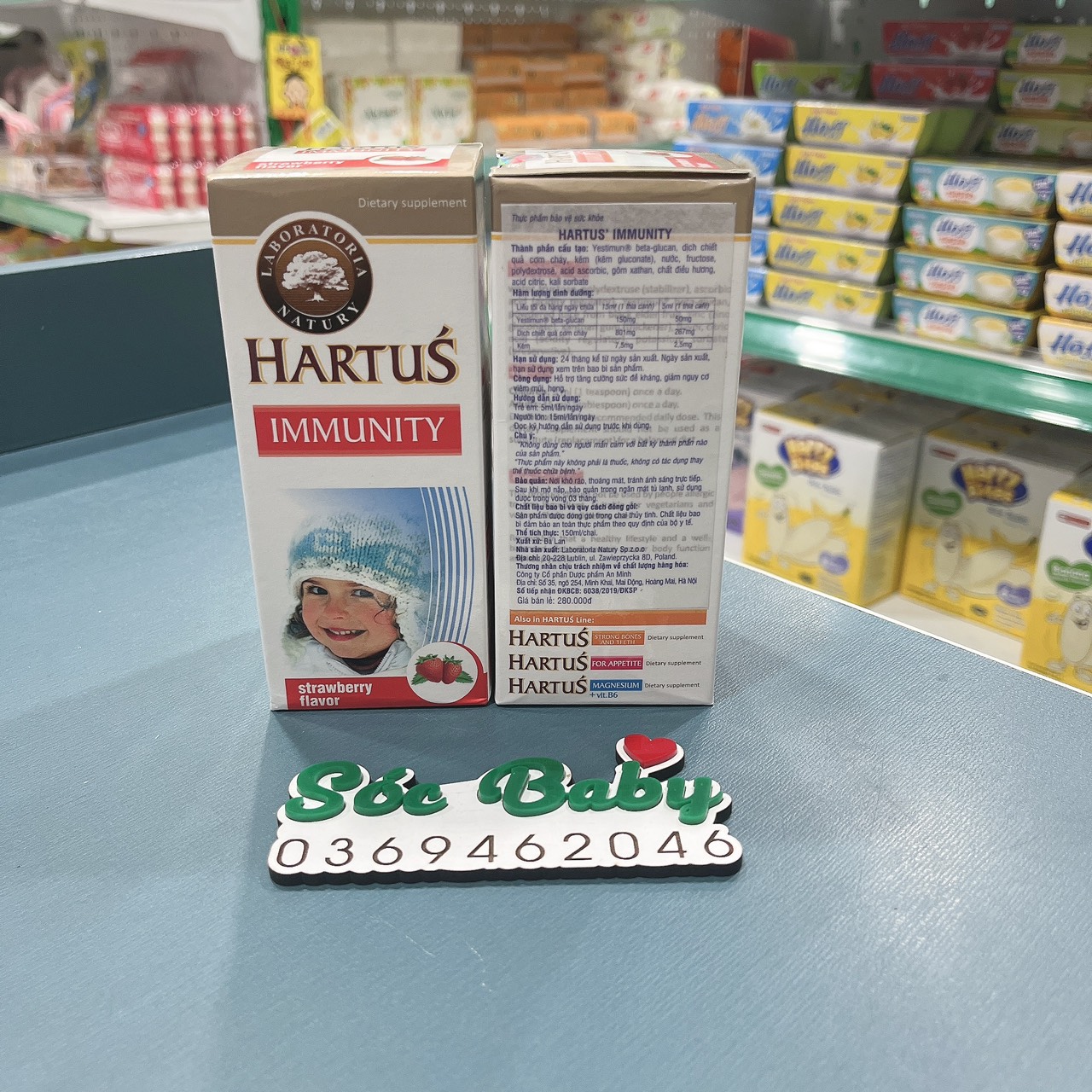 Siro tăng đề kháng Hartus Immunity 150ml vị dâu - 𝐒ó𝐜 𝐁𝐚𝐛𝐲 𝐌𝐎𝐌 𝐀𝐍𝐃 𝐁𝐀𝐁𝐘