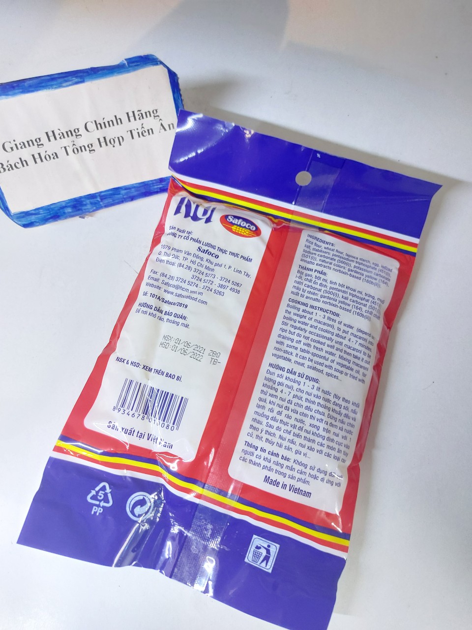 Nui sao Safoco Macaroni 200g