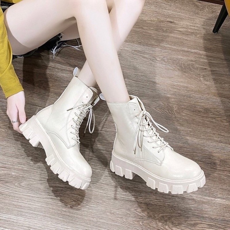 [ Hàng sẵn ] Bốt nữ cổ cao cổ vintange da mềm siêu hot