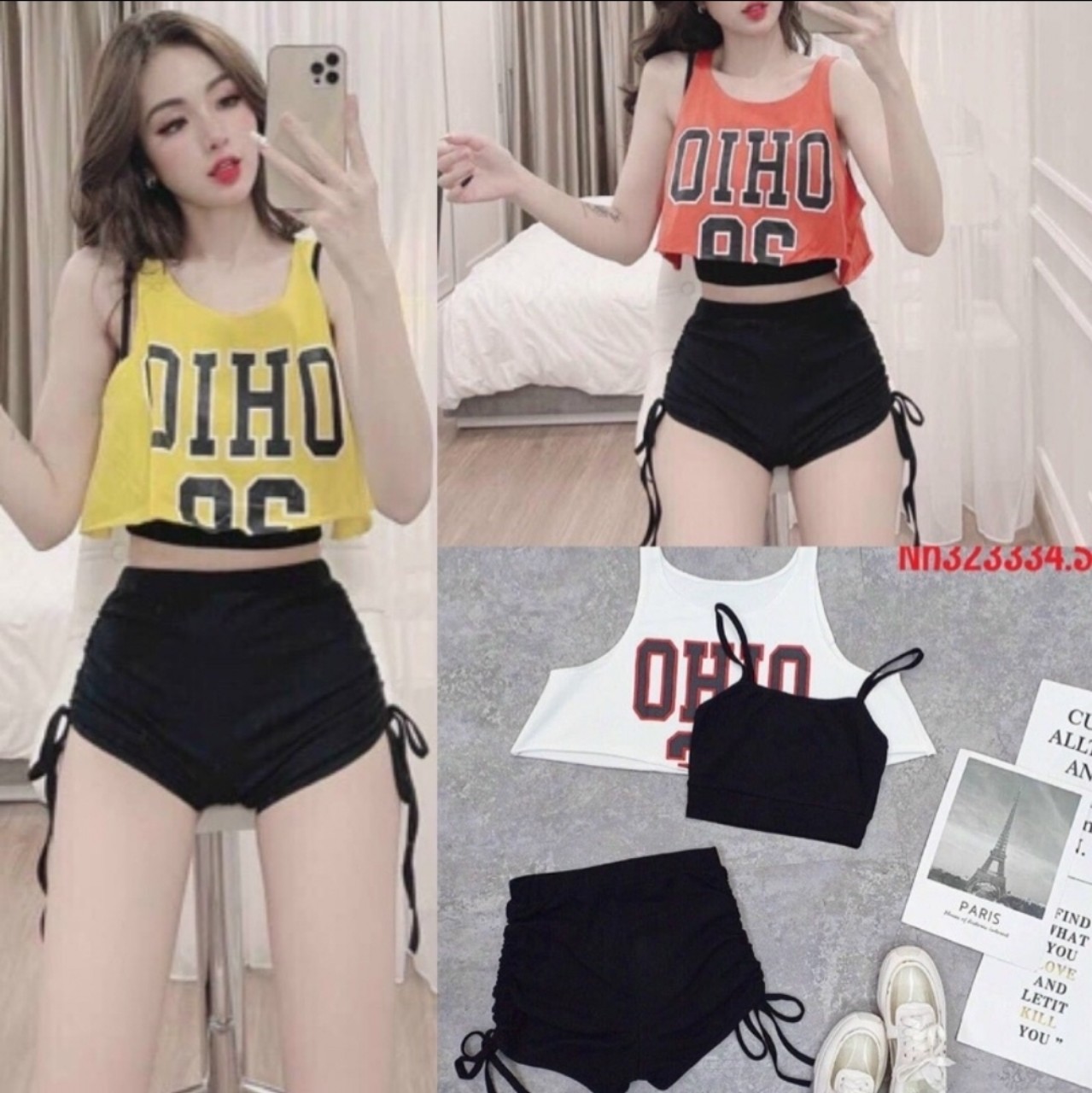 [HCM]Sét 3 món áo 3 lỗ + quần đùi rút dây