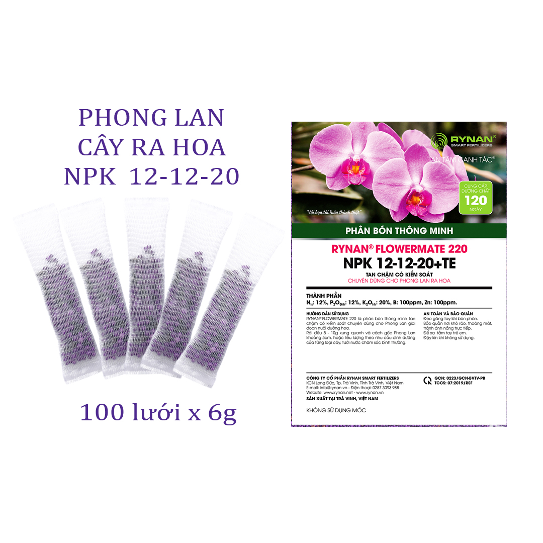 Slow-dissolving fertilizer (600g filter bag) for orchid HELPING FLOWERING Flowermate 220 4-month resolution