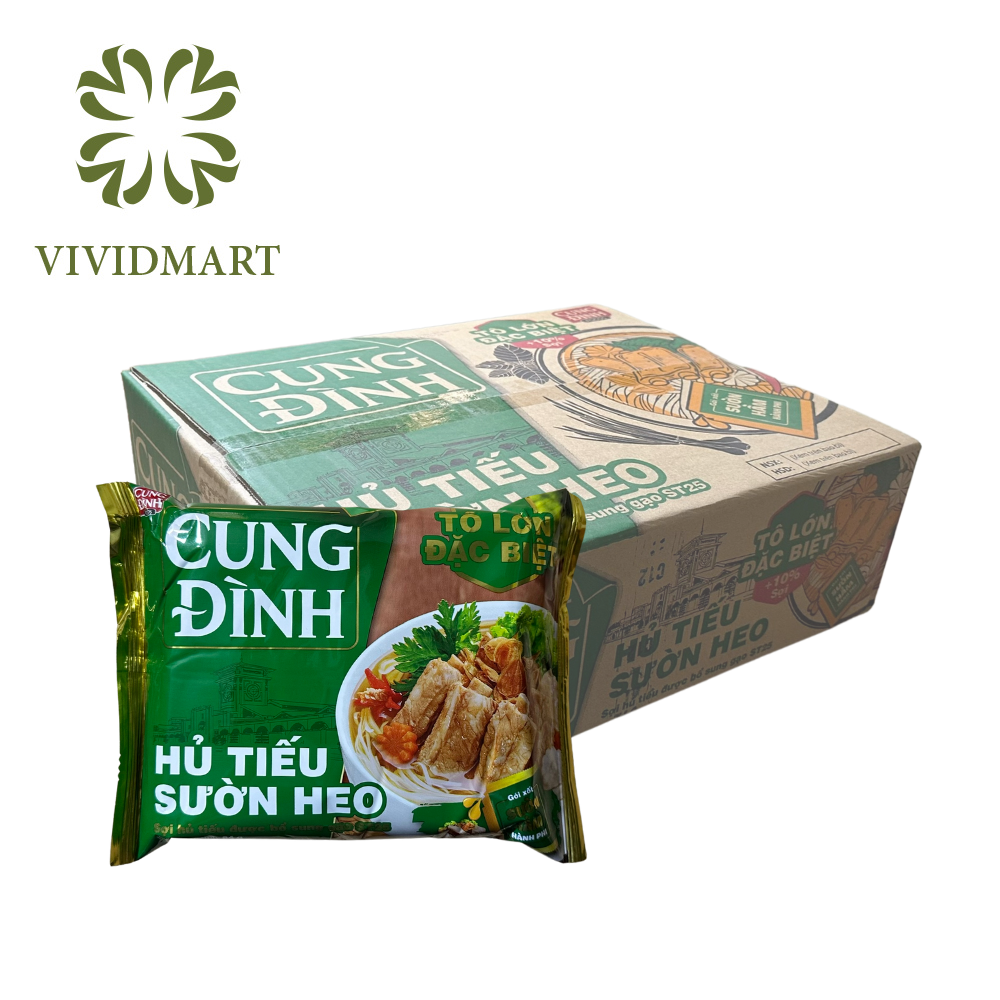 - Cung Dinh clear rice noodle soup 2 flavours : Saigon Shrimp and Pork Chop noodle soup flavour and pork rib flavour -
