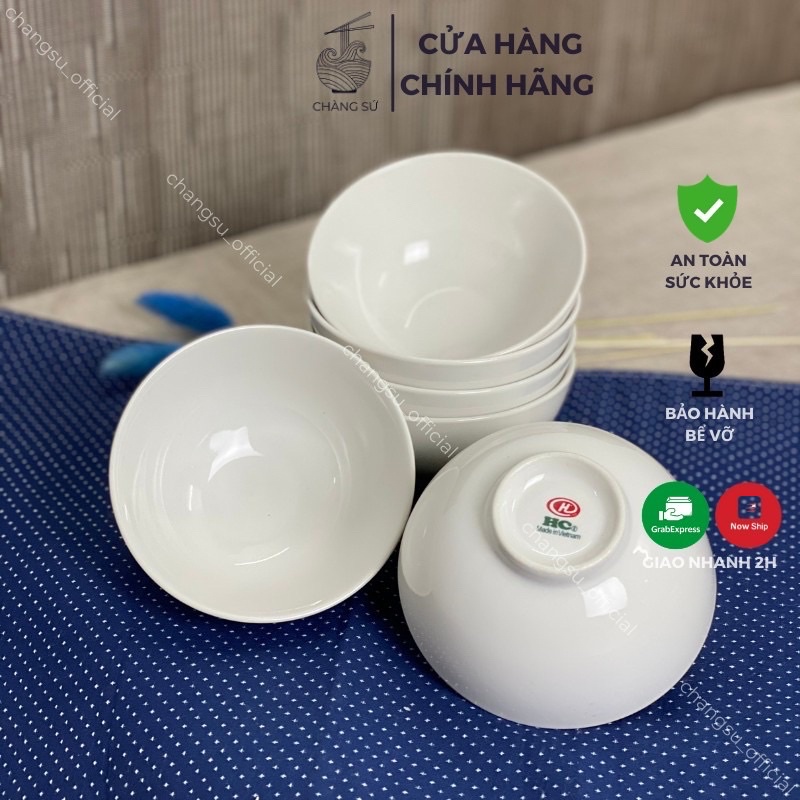 [HCM]Bộ 3 chén sứ trắng trơn