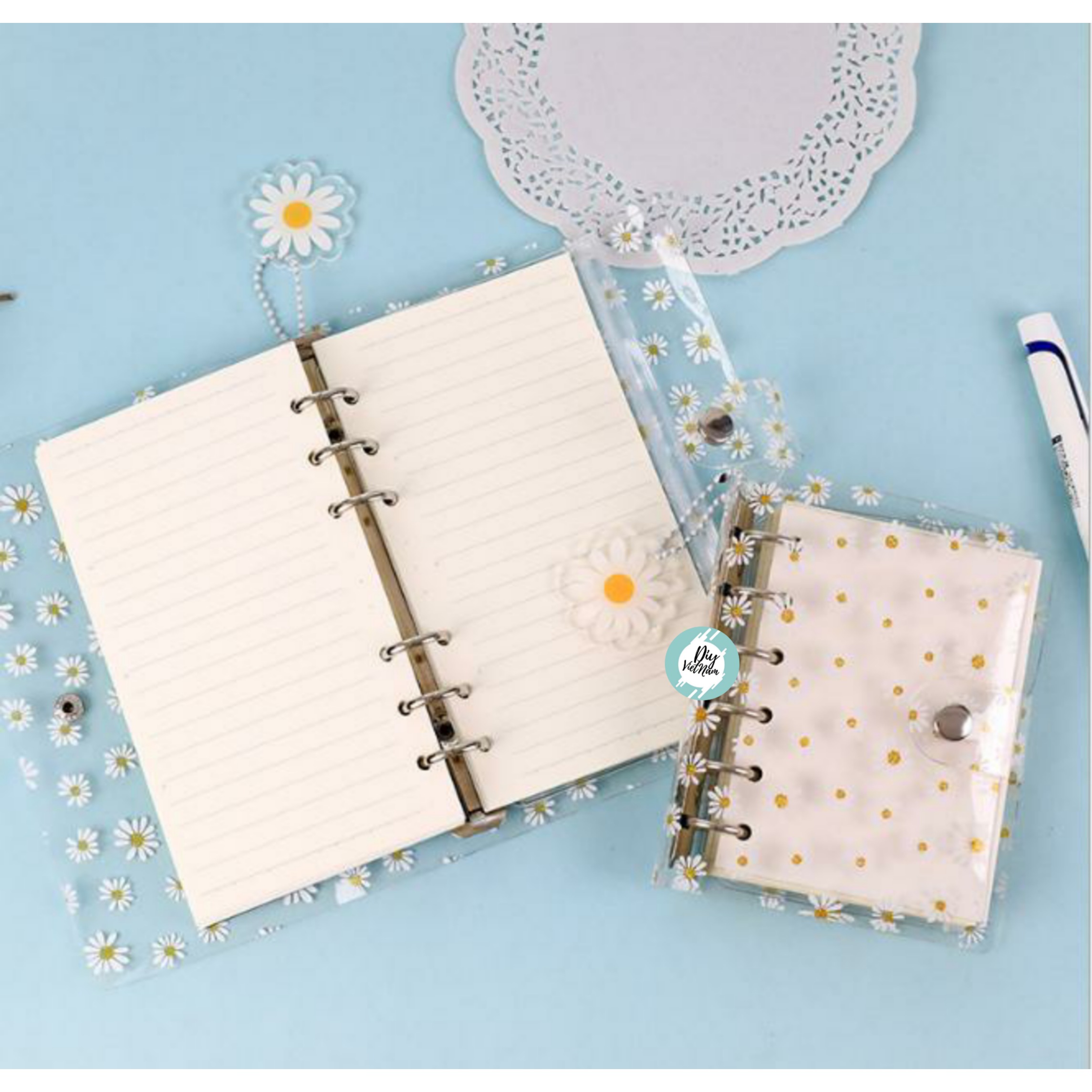 [HCM]VỎ PLANNER LITTLE DAISY TRONG SUỐT A6/A7