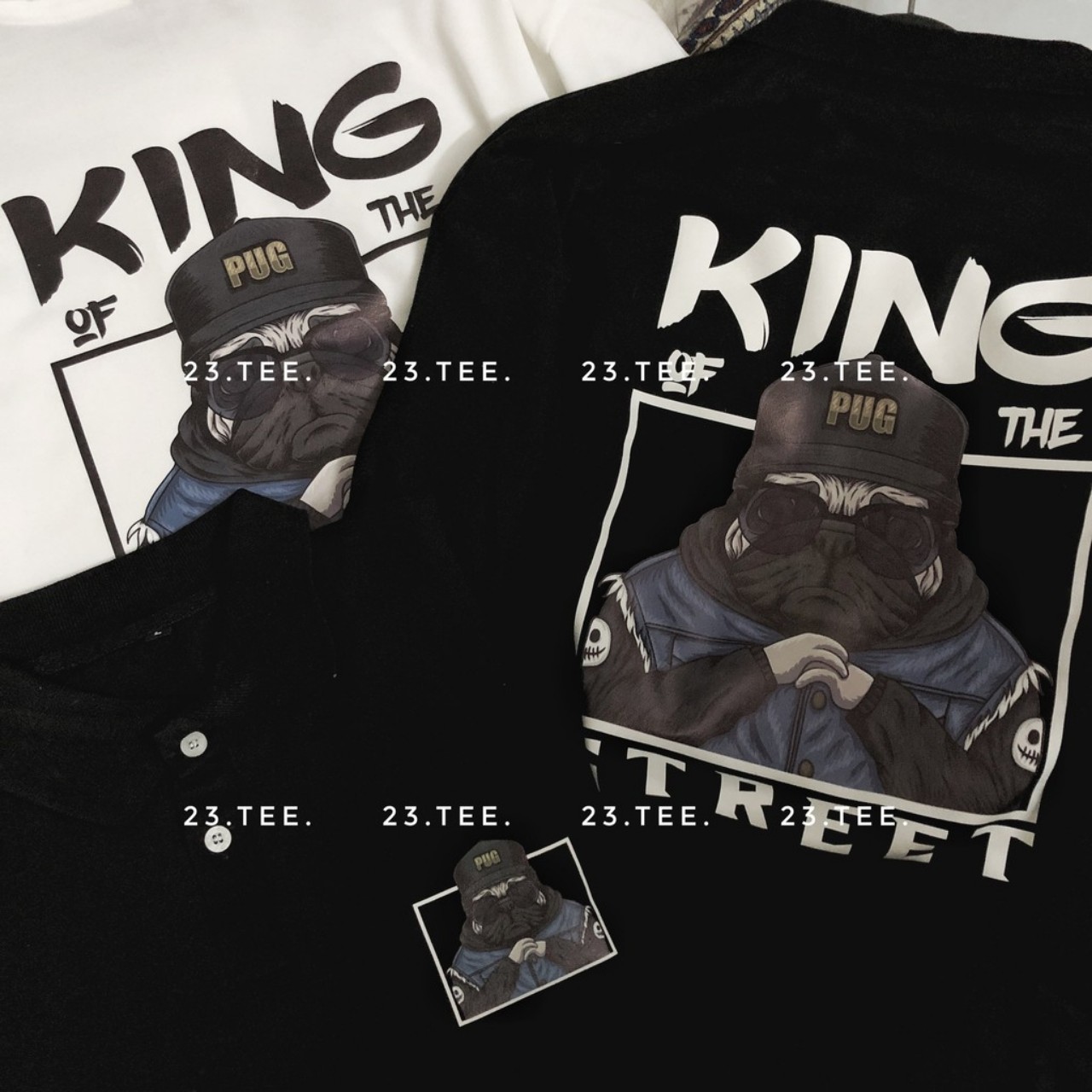 Áo thun CỔ TRỤ CỔ BÂU King mới