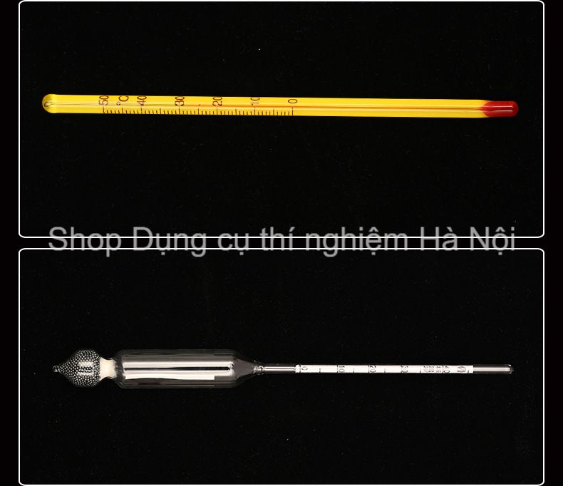 Bộ Cồn kế đo nồng độ rượu, cồn từ 0 đến 100 độ ( tửu kế đo độ rượu, đo độ cồn ) ( dùng cho rượu trắng, rượu gạo...)