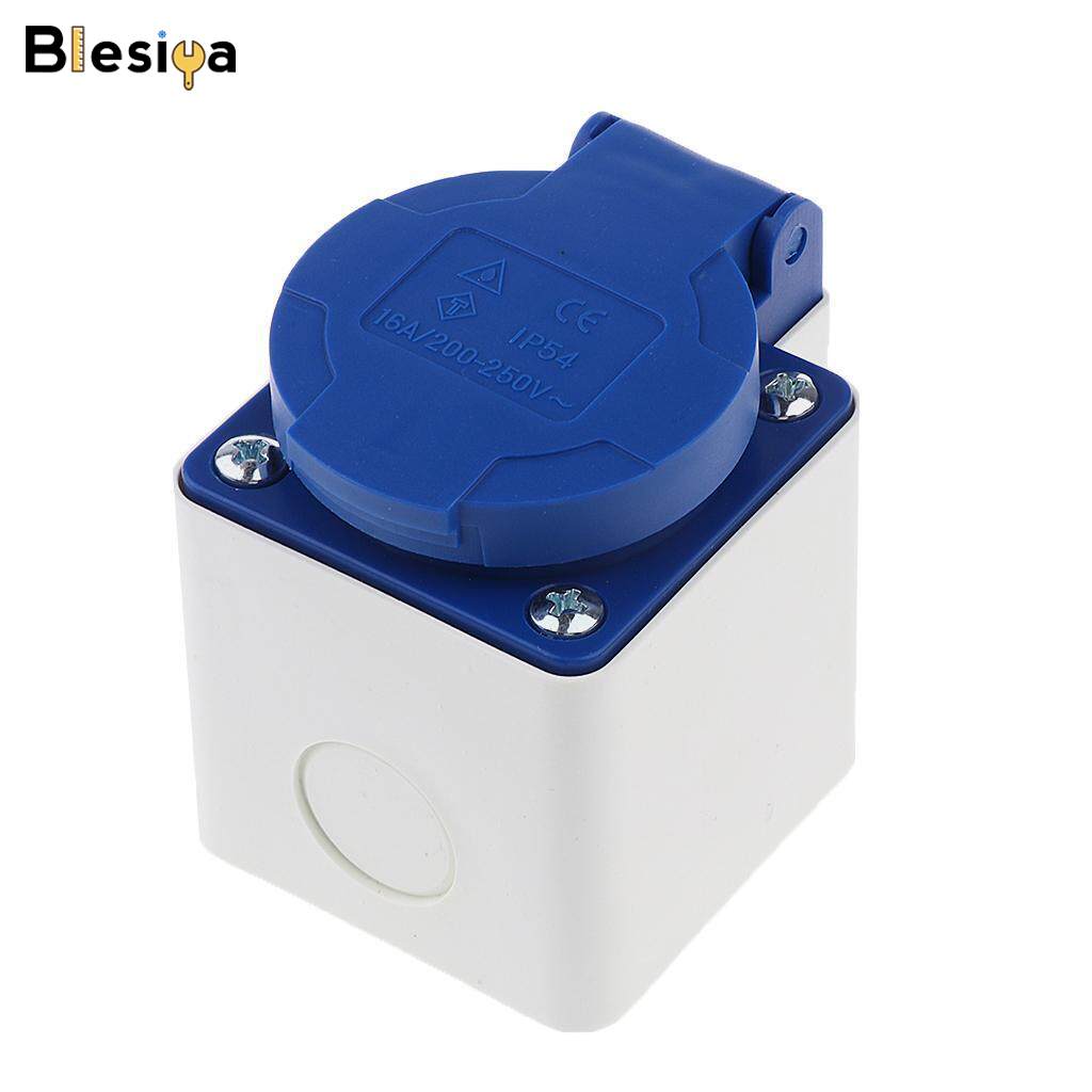 Blesiya SCHUKO 2Pin 16A 220V Waterproof EU Power Socket