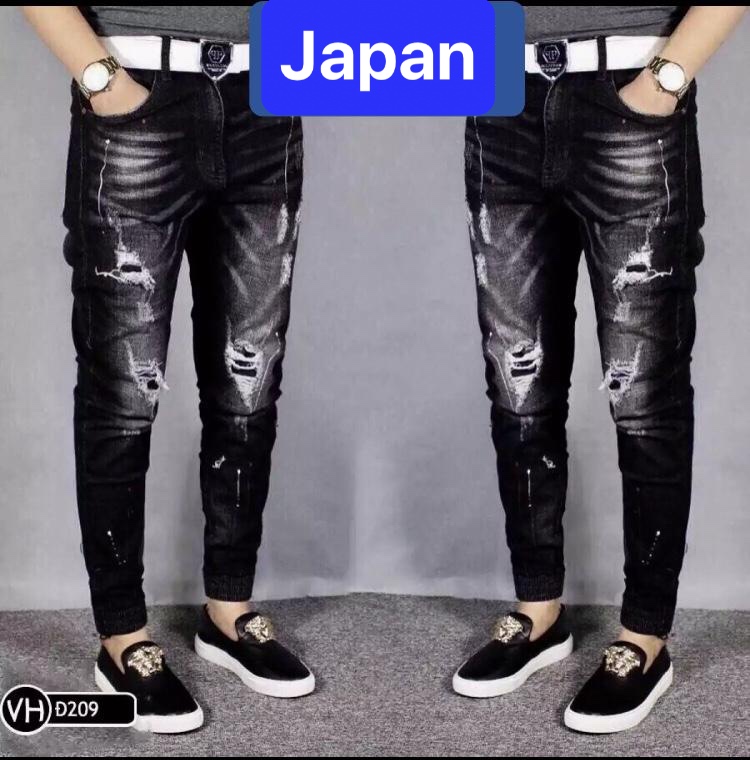 QUẦN JOGGER JEAN NAM CHẤT BÒ ĐEN WASH TÚM GẤU HOKKAIDO NHẬT BẢN MENLY CHẤT LƯỢNG CAO, CO GIÃN NHẸ JP-209 - JAPAN FASHION