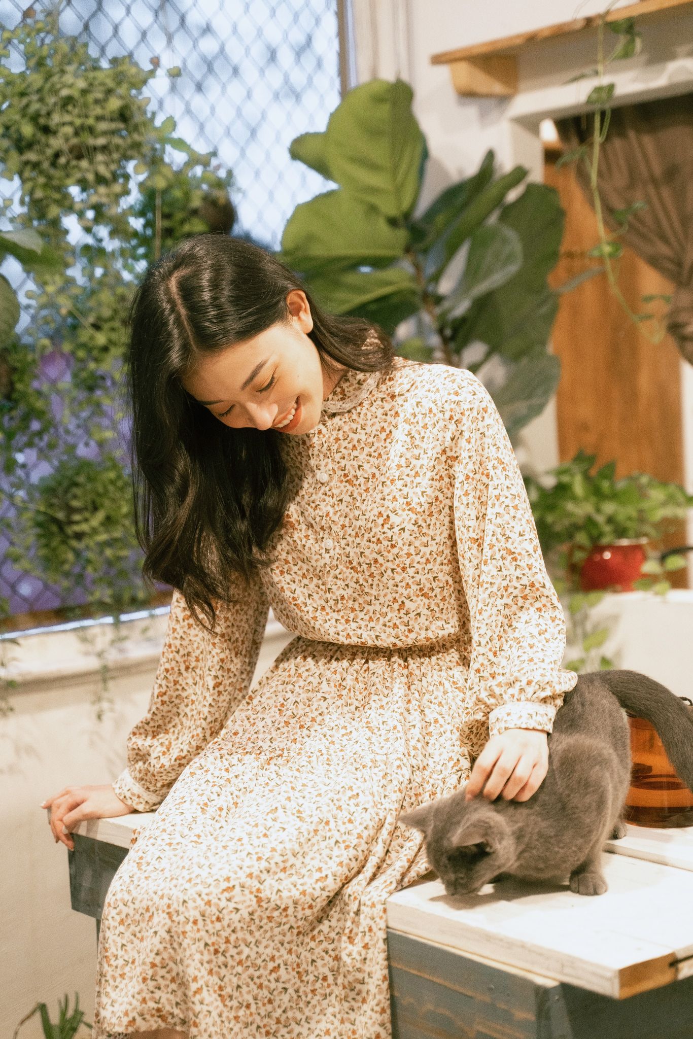 Váy Floral Dài Tay Be Madelen