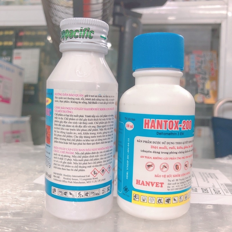 [ Bộ đôi diệt bọ chét : Map permethrin 100ml + hantox 100ml ]