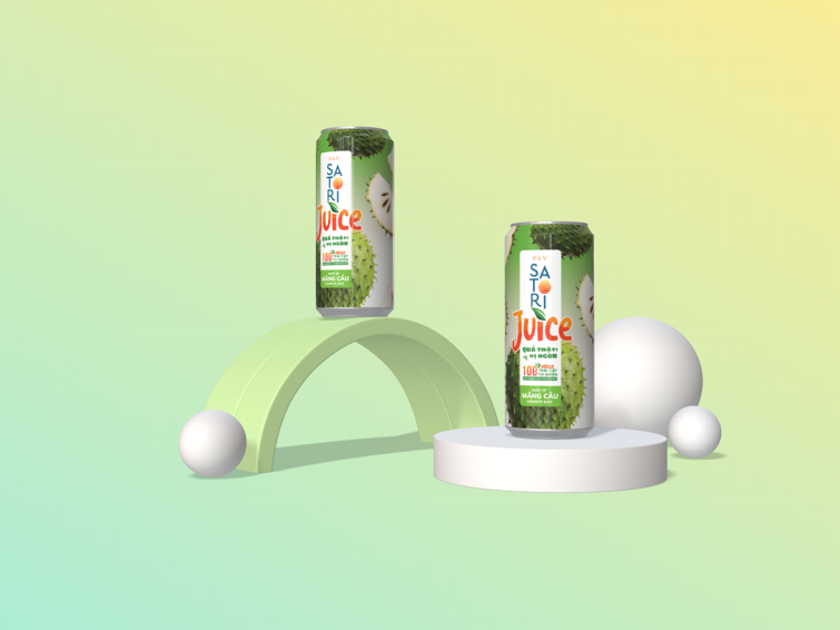 Pack 2 vị nước ép trái cây Satori Juice nhiều vị lựa chọn - 250ml (pack/ 6 lon)