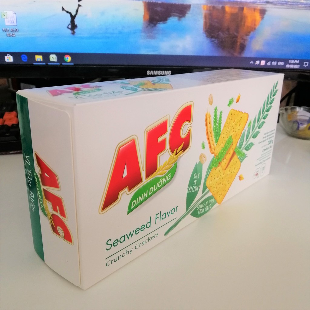 Bánh Cracker AFC Dinh Dưỡng Vị Tảo Biển (Hộp 172g)