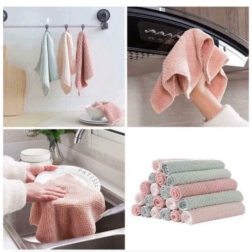 Combo 5 Khăn Lau Bát Đĩa Đa Năng Thấm Hút