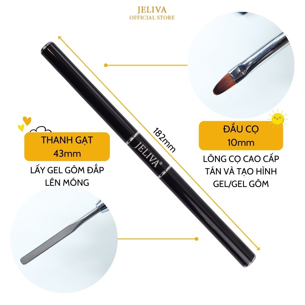 Cọ đắp gel đa năng JELIVA 2 đầu