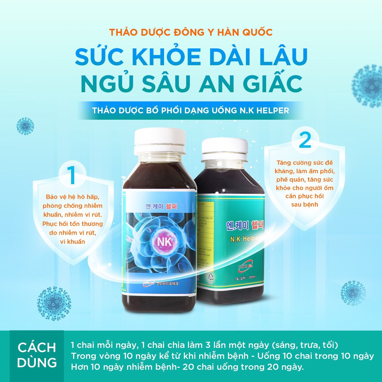Thảo dược bổ phổi Nk helper 300ml dạng uống