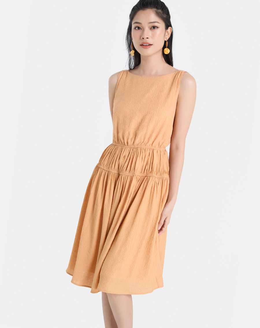 Đầm Midi Nữ Thời Trang JUNO Kiểu Dáng Hạ Eo JNDLU022