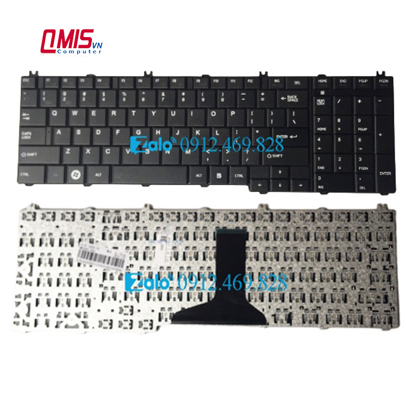 Bàn phím laptop Toshiba Satellite C650 C655 C660 C665 C670 C675 L650 L660 L655 L670 L675 L750 L770 L755, Dynabook T350 B551 B552 – L655
