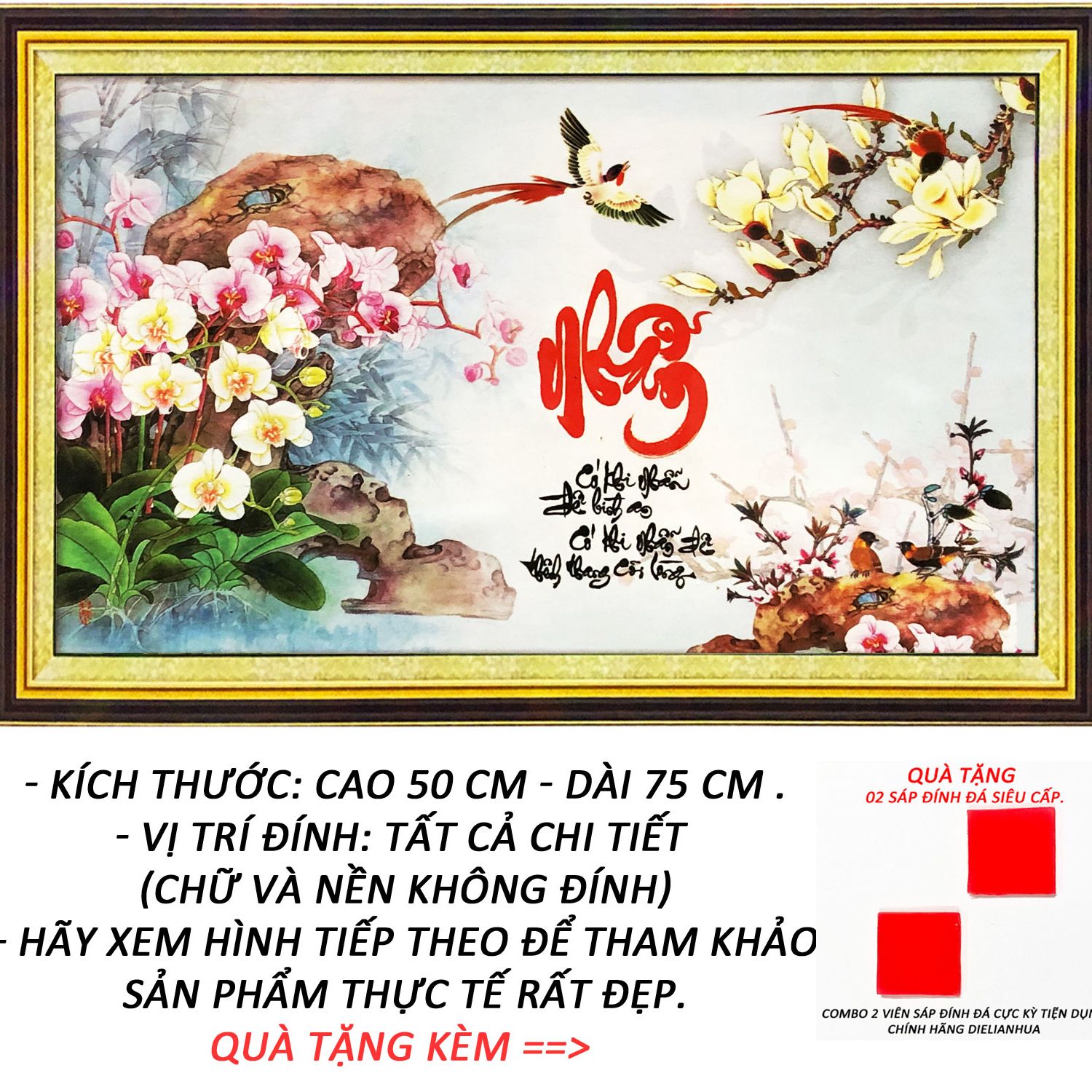 Tranh Đính Đá Tự Làm - Nhẫn Thênh Thang Cõi Lòng 18 (Kèm Quà Tặng) - Tranh Minh Hiền (TỰ ĐÍNH ĐÁ)