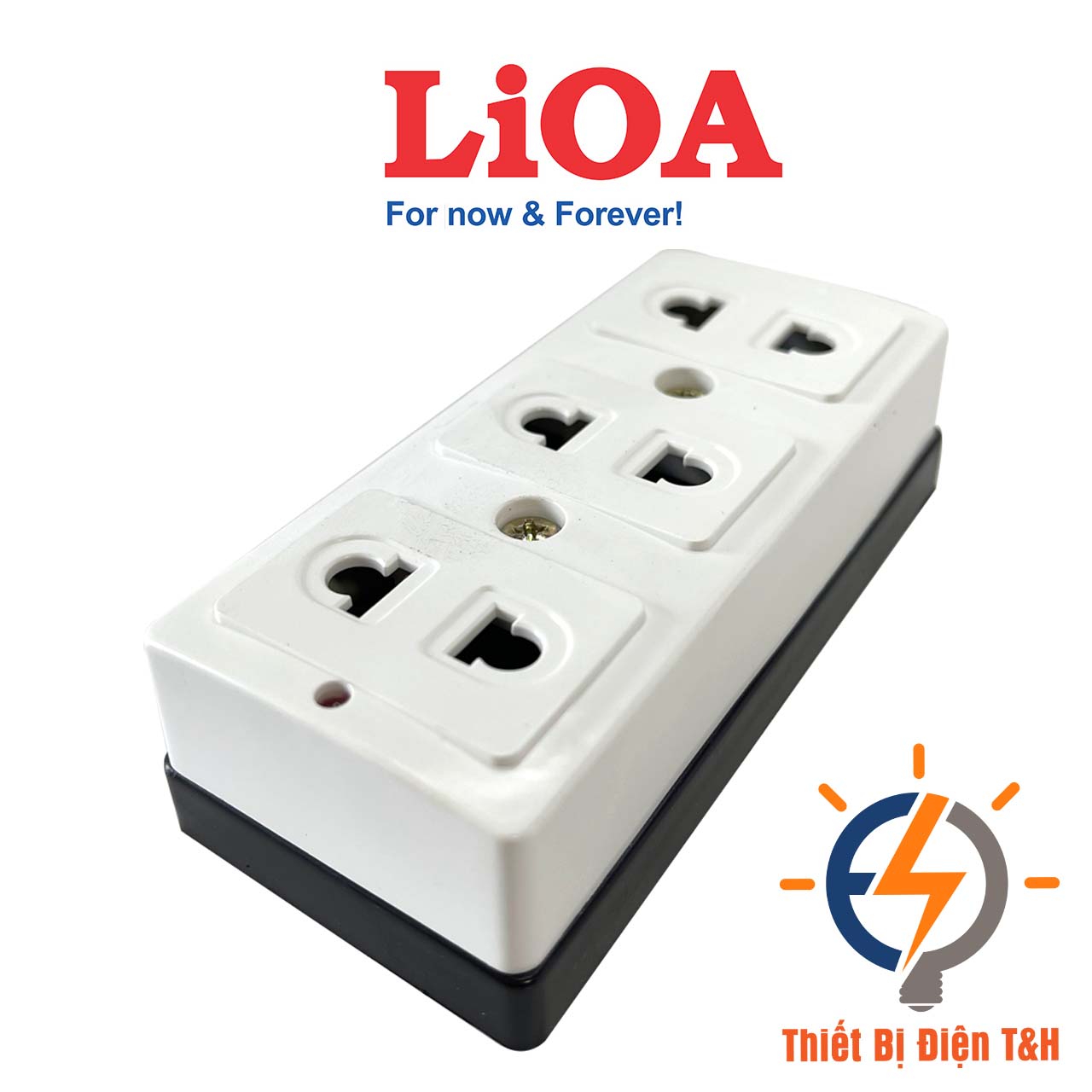 Ổ cắm điện nổi LIOA, 3 ổ cắm, OC3KD