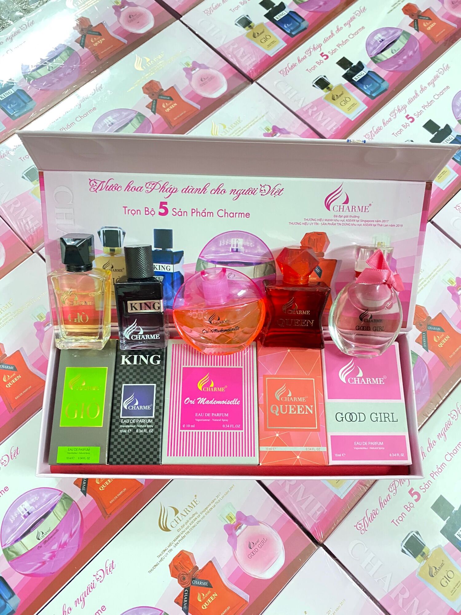 Bộ 5 món son và nước hoa, combo nước hoa nữ quyễn rũ, hiện đại ,chất lượng