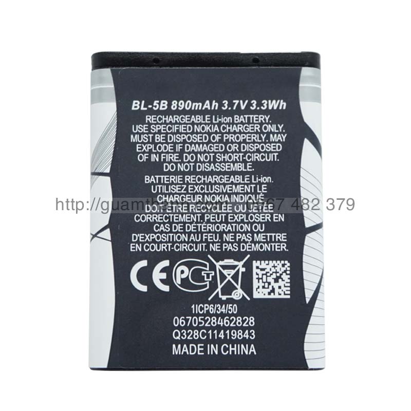 [HCM]Pin cho Nokia 3220 (BL-5B) dung lượng 890mAh Zin máy