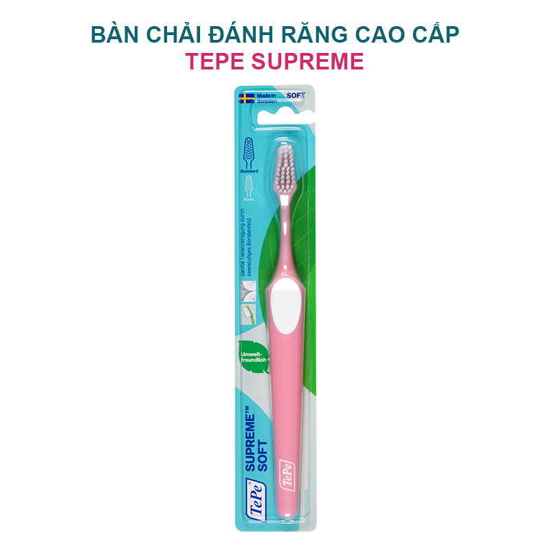 Bàn Chải Đánh Răng lông mềm cao cấp Thụy ĐiểnTepe Supreme làm sạch sâu kẽ răng, không chảy máu nướu