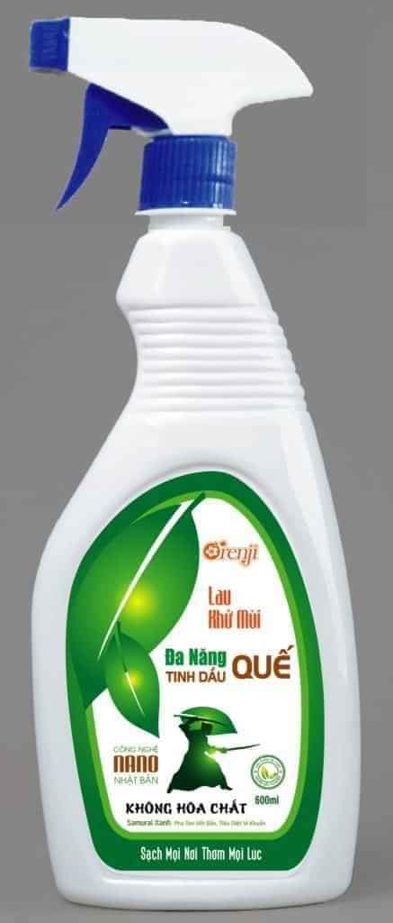 Lau khử mùi đa năng tinh dầu quế ORENJI (600ml)