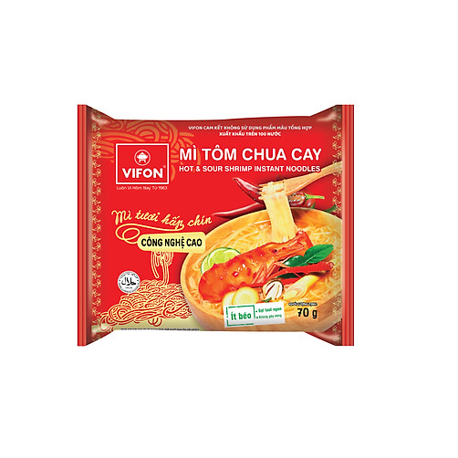 Thùng 15 gói mì tươi vifon vị tôm chua cay gói 70g - 00212