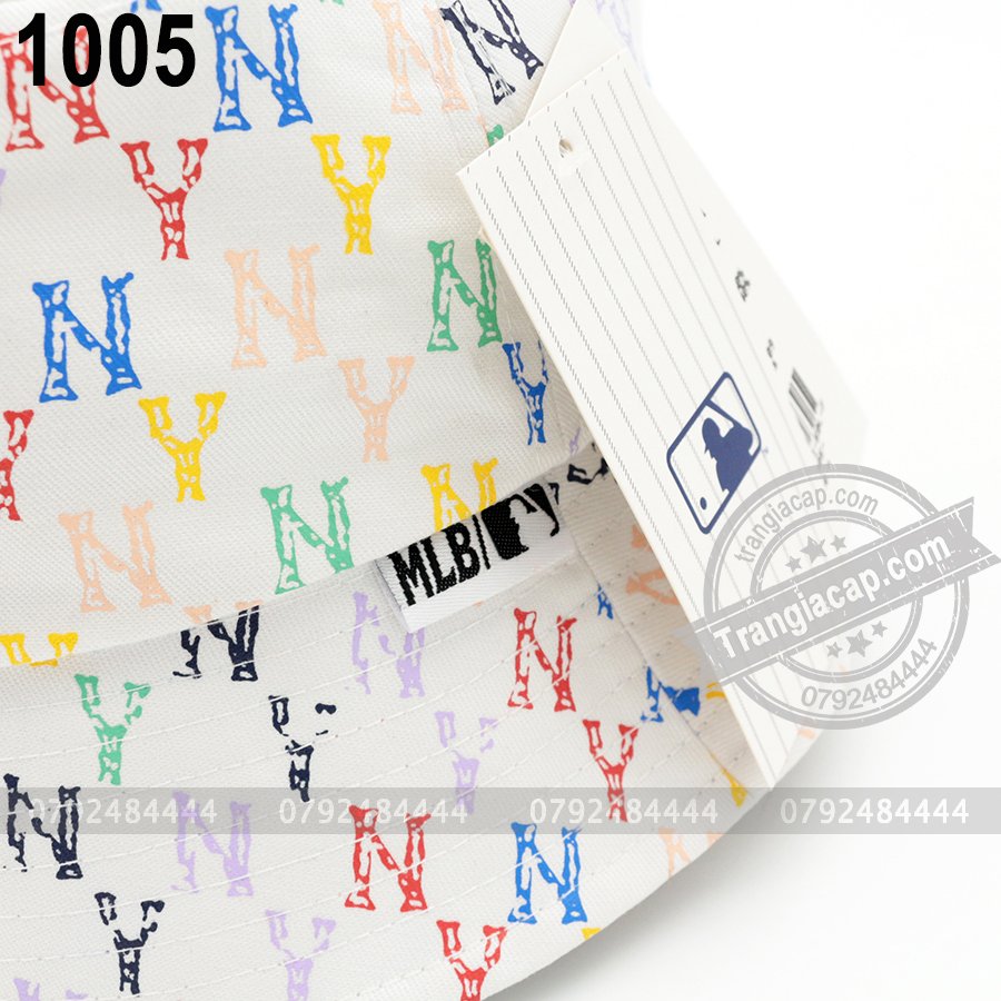Nón bucket MLB Monogram NY sắc màu