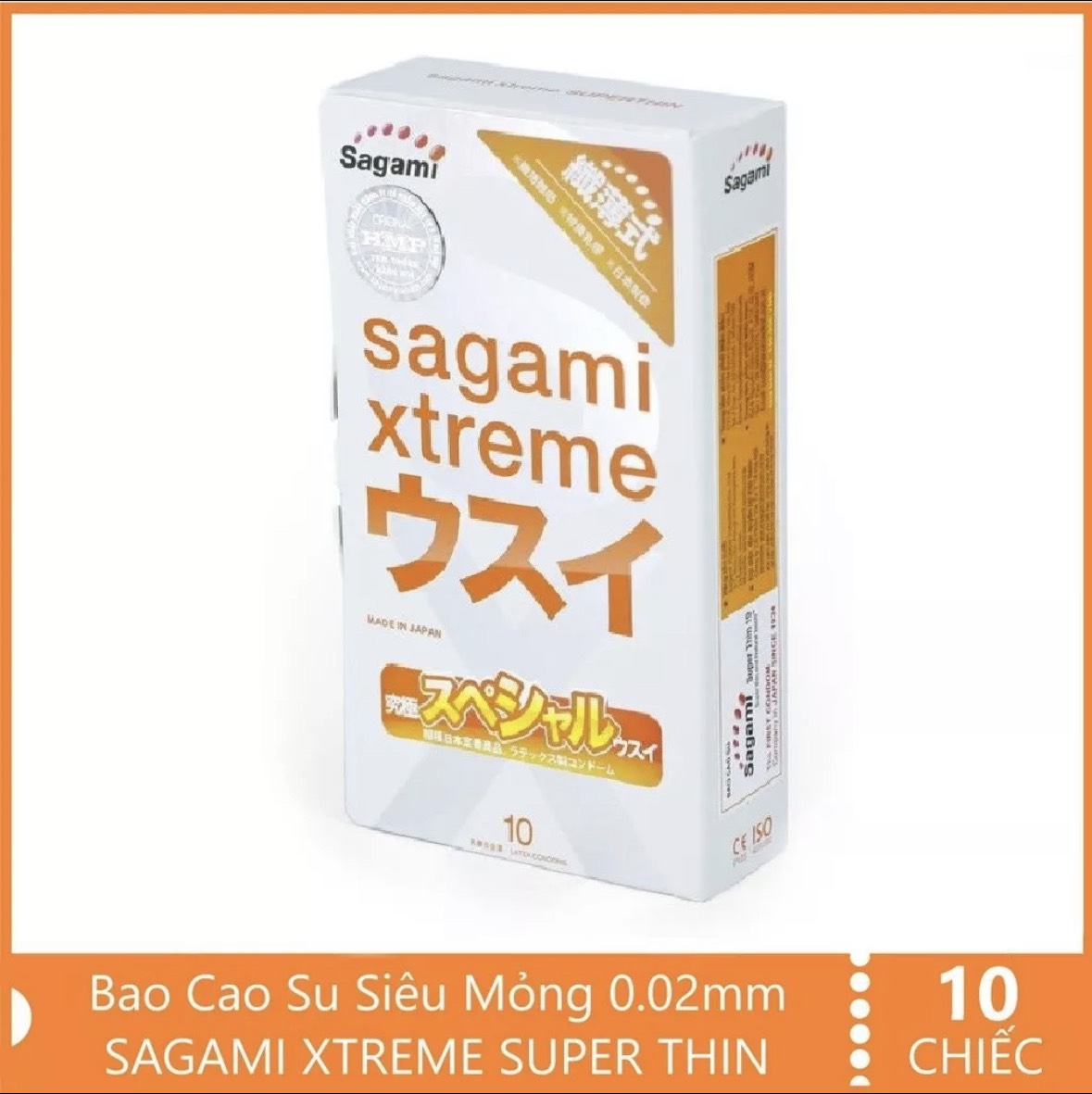 Bao Cao Su Siêu mỏng 10 chiếc Sagami Xtreme Super Thin - Nhật Bản (Có che tên sp)