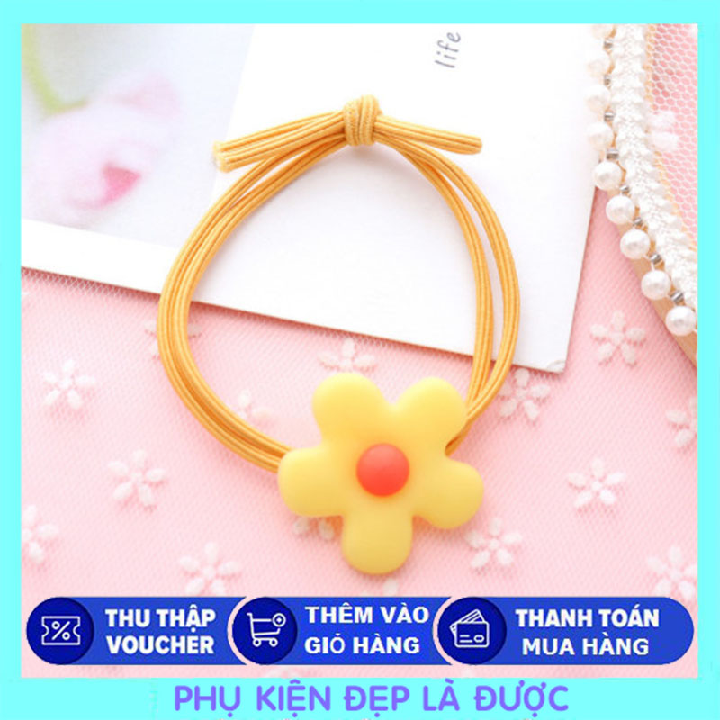 🌸Combo 2 Dây Cột Tóc Bông Hoe Màu Pastel🌸