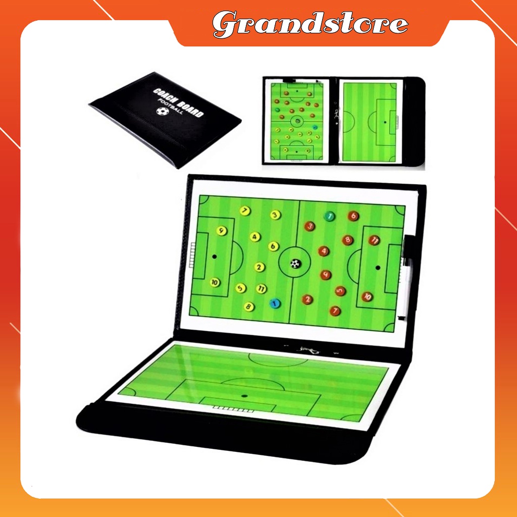 Bảng sa bàn chiến thuật bóng đá futsal sân 5 sân 7 sân 11 gấp gọn nam châm kèm bút, sơ đồ chiến thuật huấn luyện đá banh