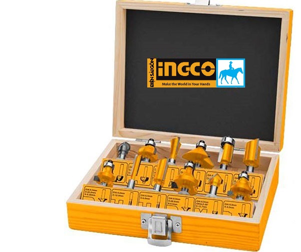 Bộ 12 mũi phay gỗ 6mm INGCO AKRT12141