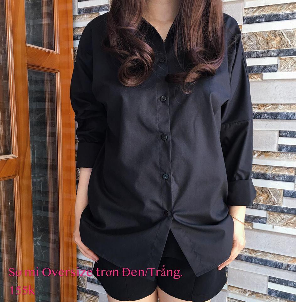 Sơ mi Oversize trơn trắng / đen