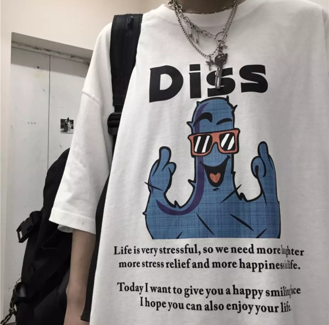 [HCM]Áo Thun Nam Nữ Form Rộng In Hình DISS độc đẹp Vải Dày Mịn Thiết Kế Thời Trang Đường May Sắc Sảo ( trắng )