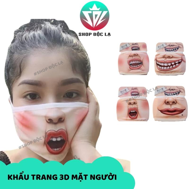 Khẩu Trang 3D Mặt Người Hóm Hỉnh Biến Thái Hot Trend