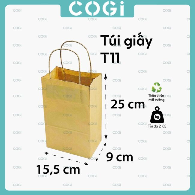 Multiples sizes Disposable kraft paper bags with handles