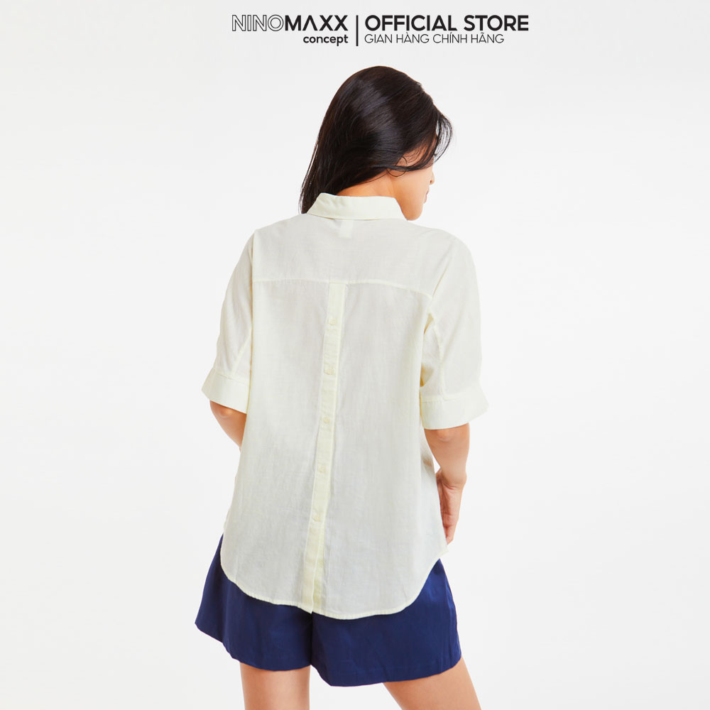 [Nhập NOVFALAZSOCIAL01 giảm 100K đơn 400K] N&M Áo Sơ Mi Nữ Tay Ngắn 100% Cotton 1912096