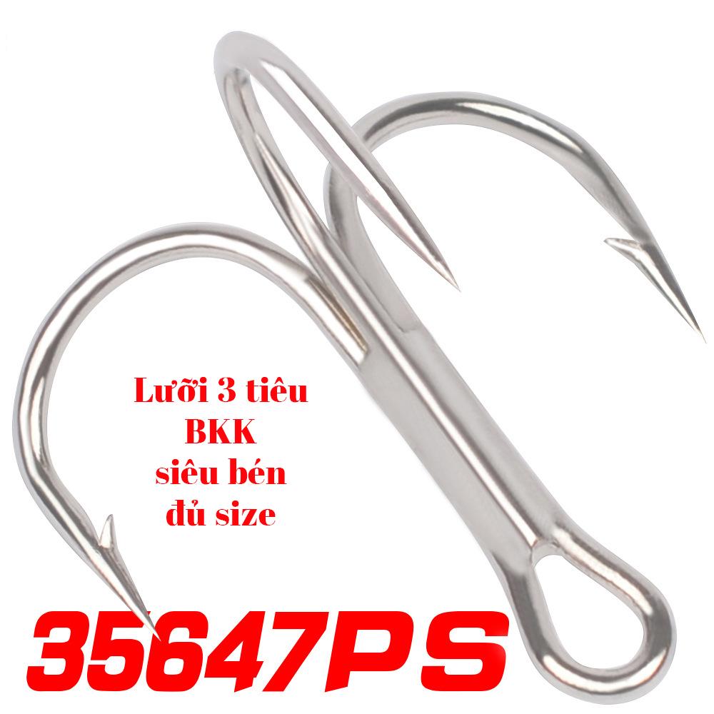 Combo 5 lưỡi câu 3 tiêu BKK trắng siêu cứng ( Ngu Long )