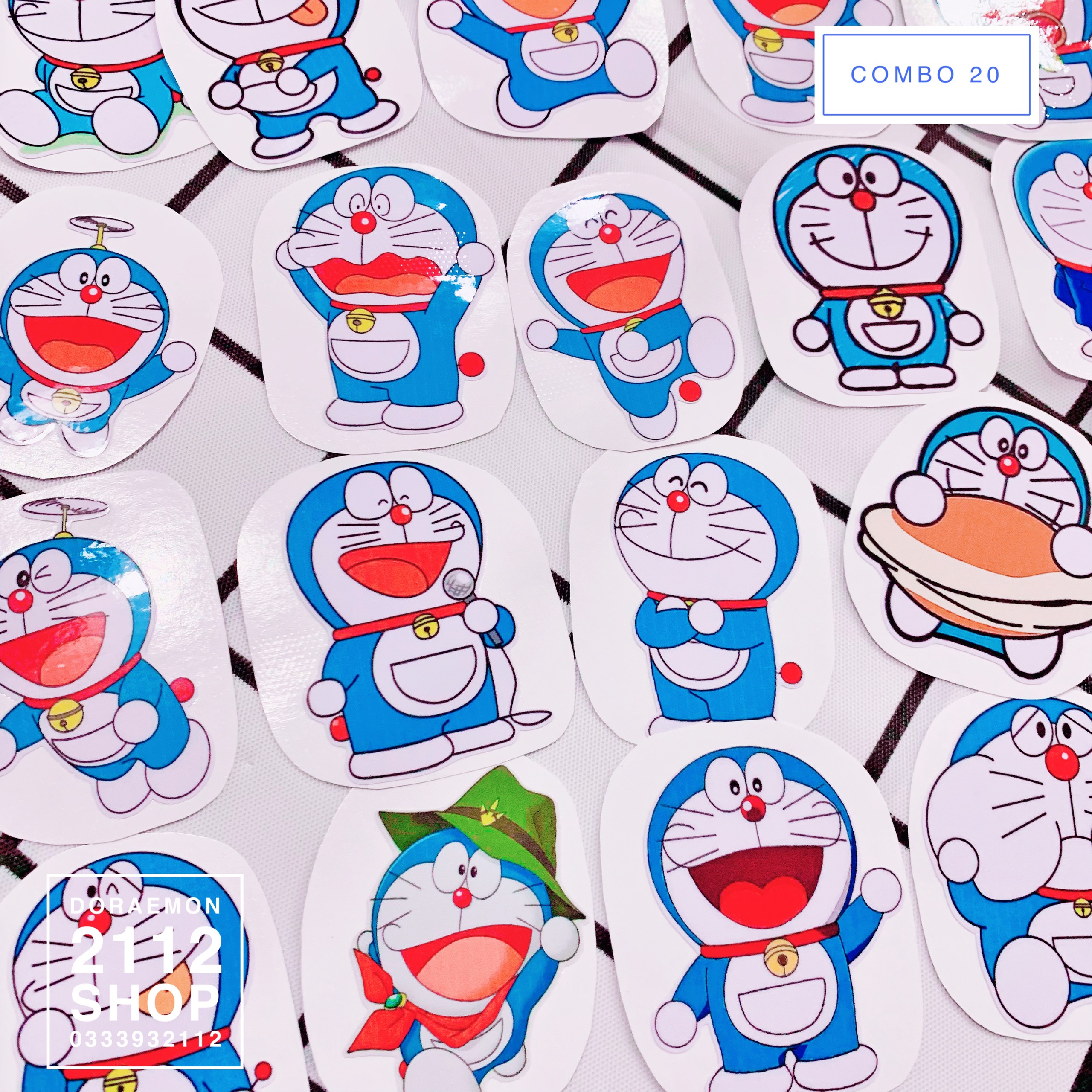 01 miếng Tem dán, Sticker, hình dán DORAEMON 5,5cm