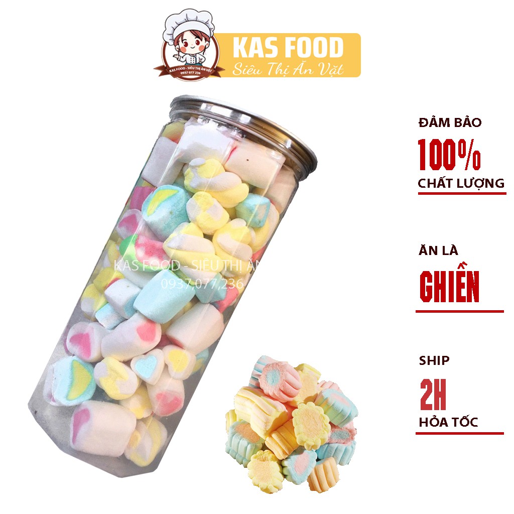Kẹo bông marshmallow KBM250 kẹo dẻo xốp, mềm 250g - Kas Food