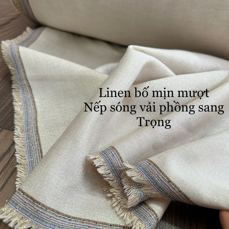 Vải Linen Bố -Dệt sợi Kim Tuyến lấp lánh- Vải may Áo Váy - hoặc rèm sang trọng lấp lánh