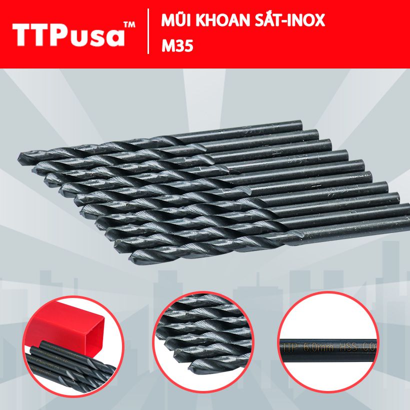 Mũi khoan sắt-inox 4.8mm TTPusa